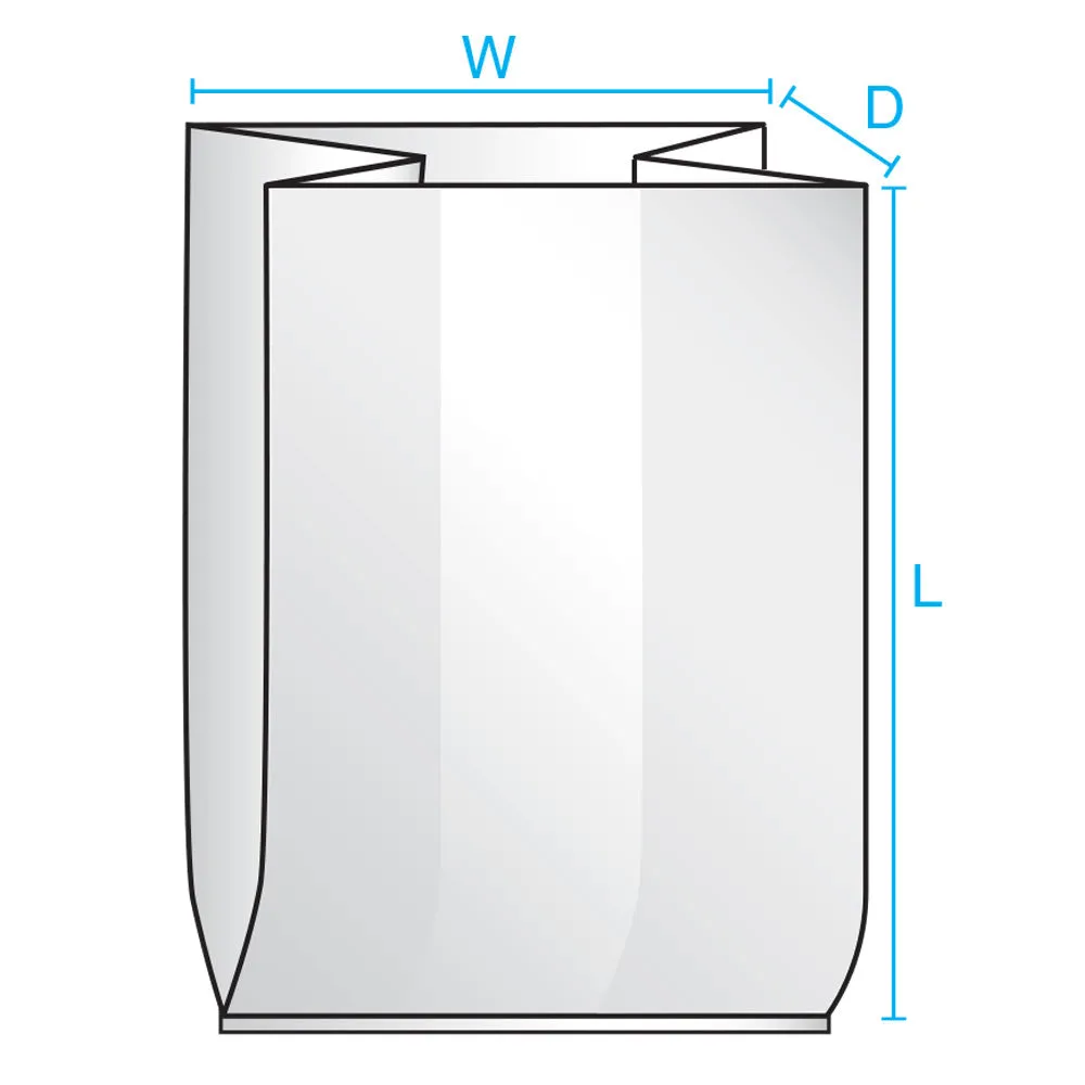 12" x 8" x 30" x 2 mil Clear Eco-Manufactured Plastic Side-Gusseted Bags (Case of 500)