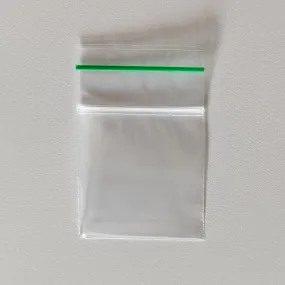 2" x 2" x 2 mil XX-Small Clear Landfill-Biodegradable Plastic Ziplock Bags with Resealable Zipper, Green Line (1,000 Bags, 100 Bags/Pack, 10 Packs/Case)