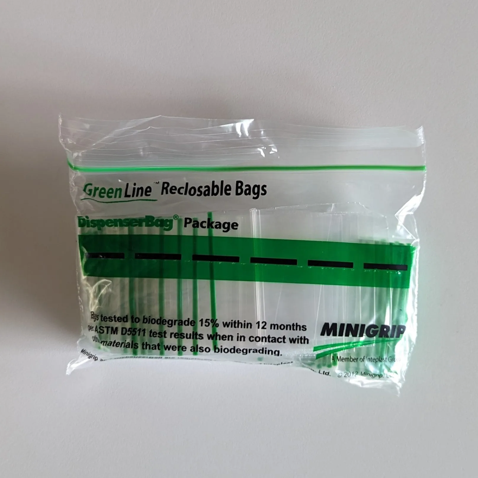 2" x 2" x 2 mil XX-Small Clear Landfill-Biodegradable Plastic Ziplock Bags with Resealable Zipper, Green Line (1,000 Bags, 100 Bags/Pack, 10 Packs/Case)