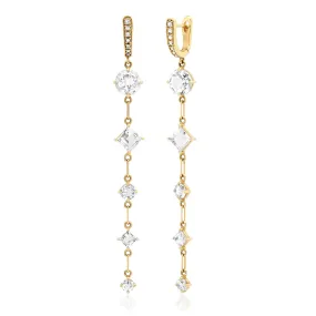 5 Stone White Topaz Gemdrop Earrings