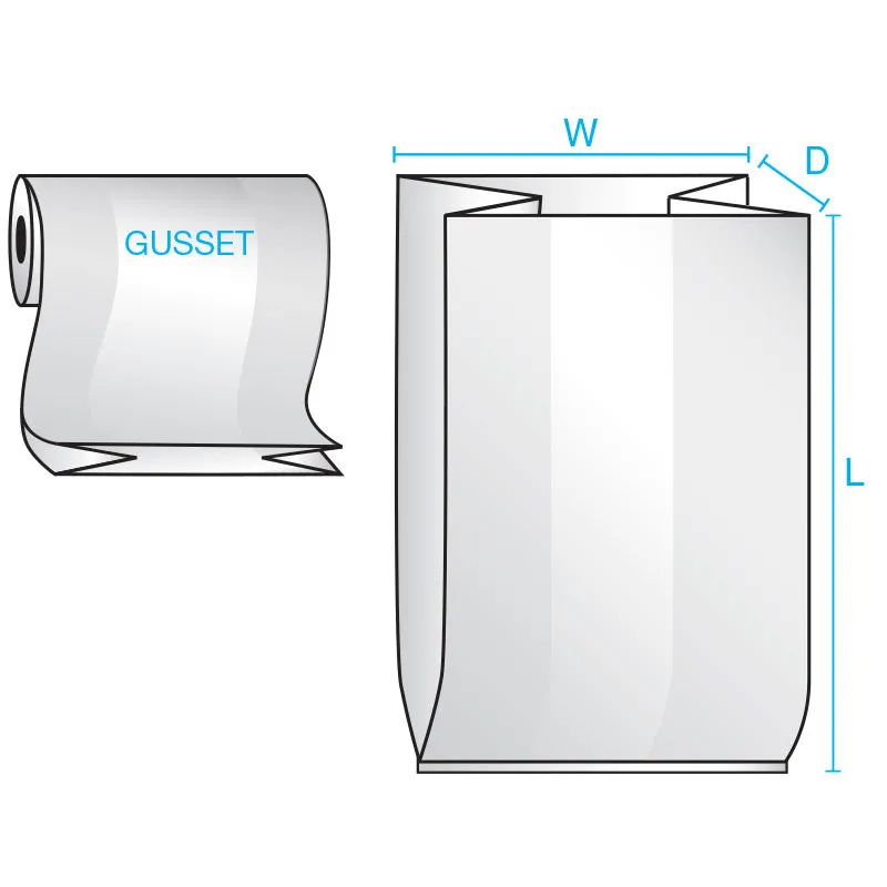 54" x 44" x 72" x 3 mil Clear Eco-Manufactured Plastic Side-Gusseted Bags (Roll of 40)