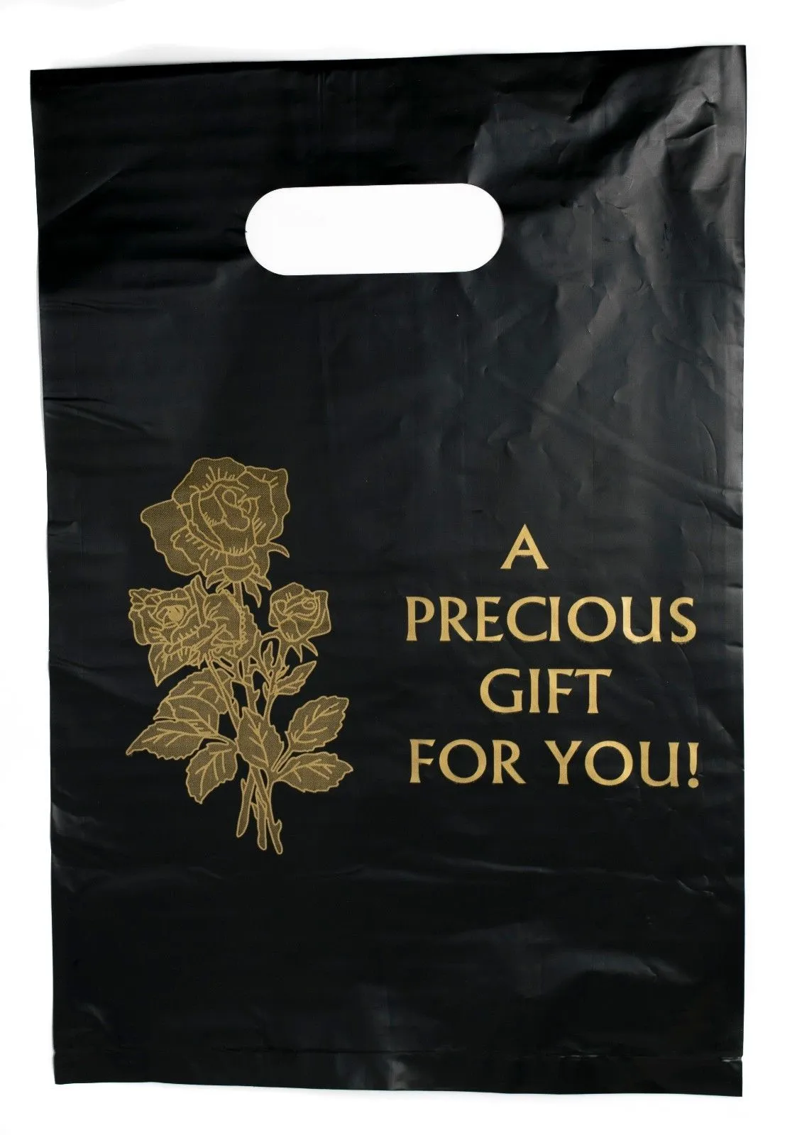 8" x 12" Patch Handle Bags (A precious gift for you - 50 Bags/Pk) Black or White
