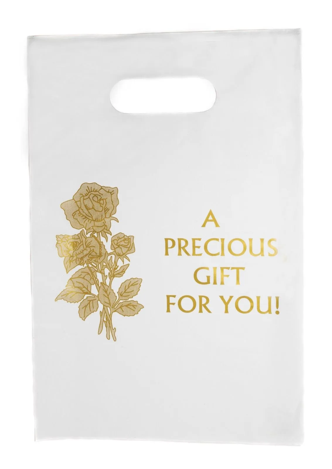 8" x 12" Patch Handle Bags (A precious gift for you - 50 Bags/Pk) Black or White