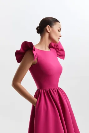 Alexa Elegant High Neck Pink Evening Dress