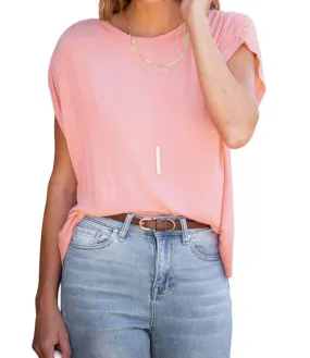 Amaryllis - SUPER SOFT CASUAL RUCHED SHOULDER TEE