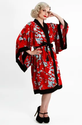 Black & Red Cherry Blossom Vintage Gown