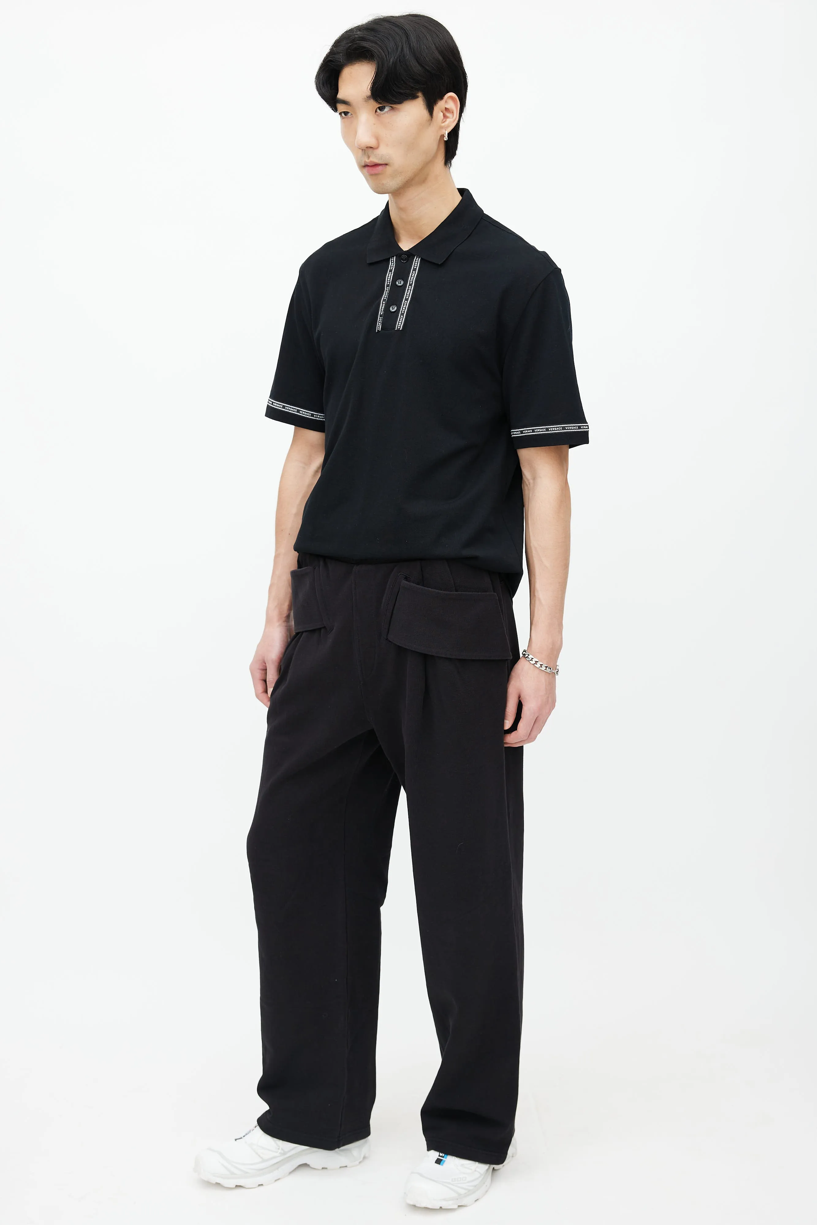 Black Front Band Lounge Pant