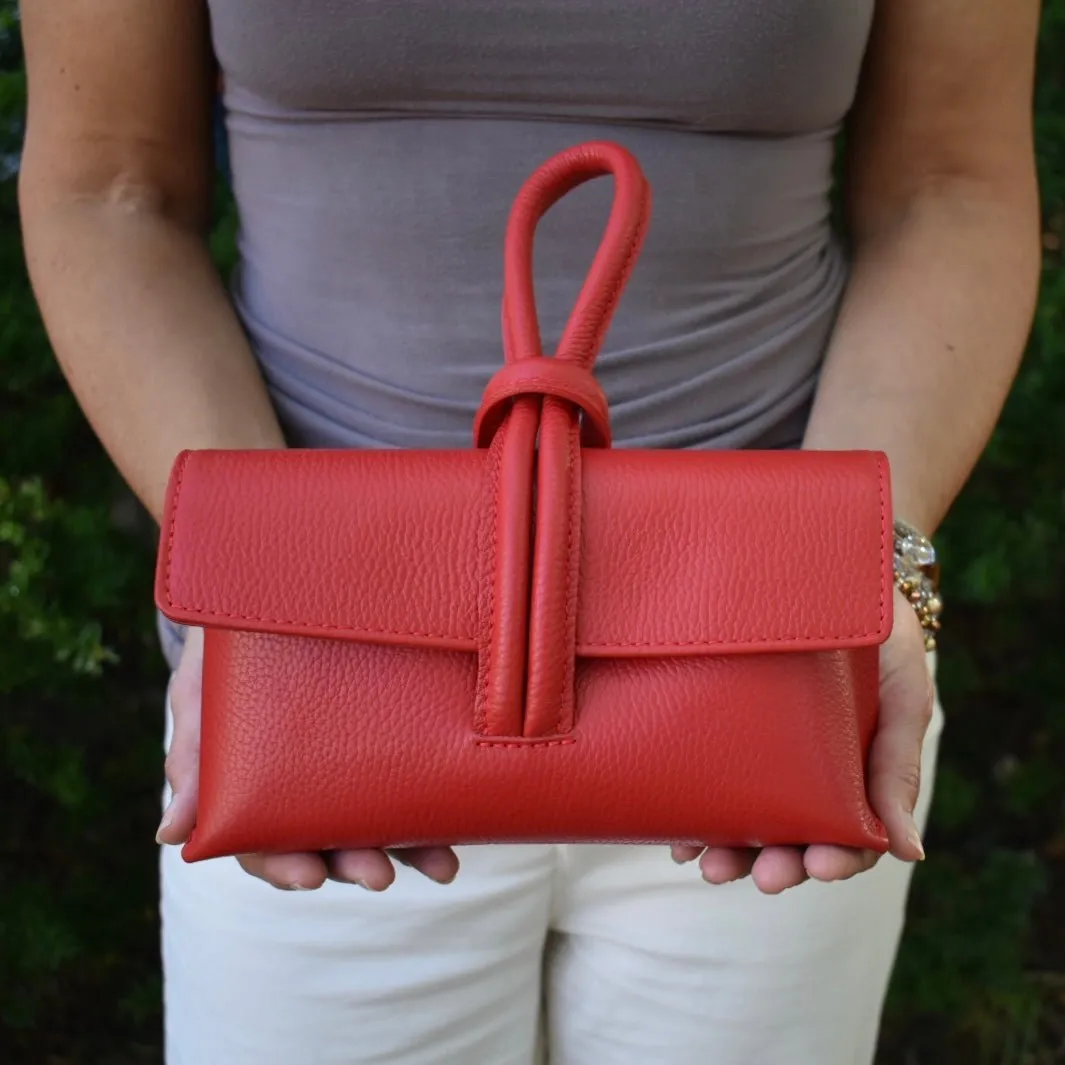 Black Modern Leather Clutch & Crossbody