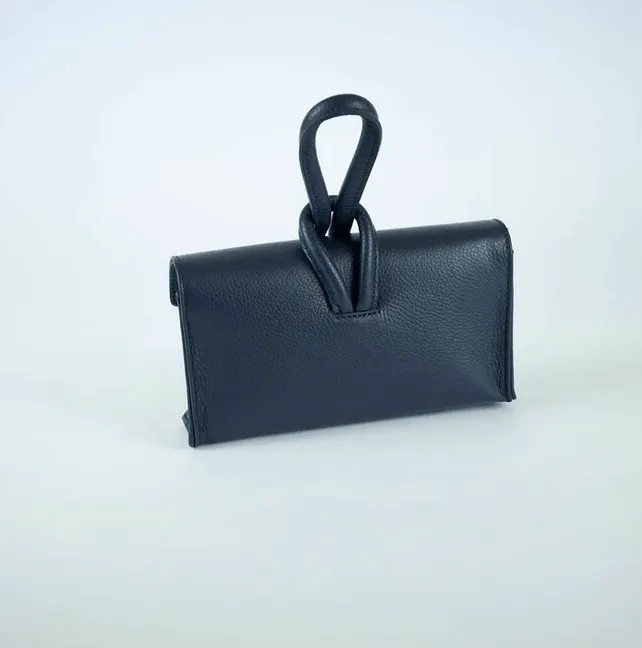 Black Modern Leather Clutch & Crossbody
