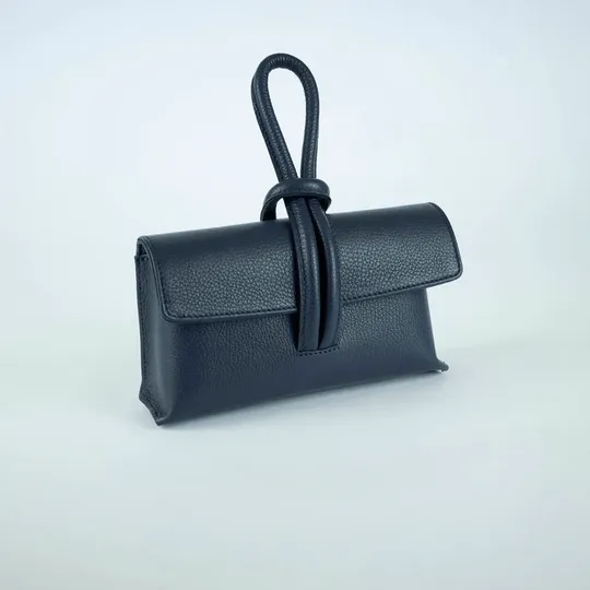Black Modern Leather Clutch & Crossbody