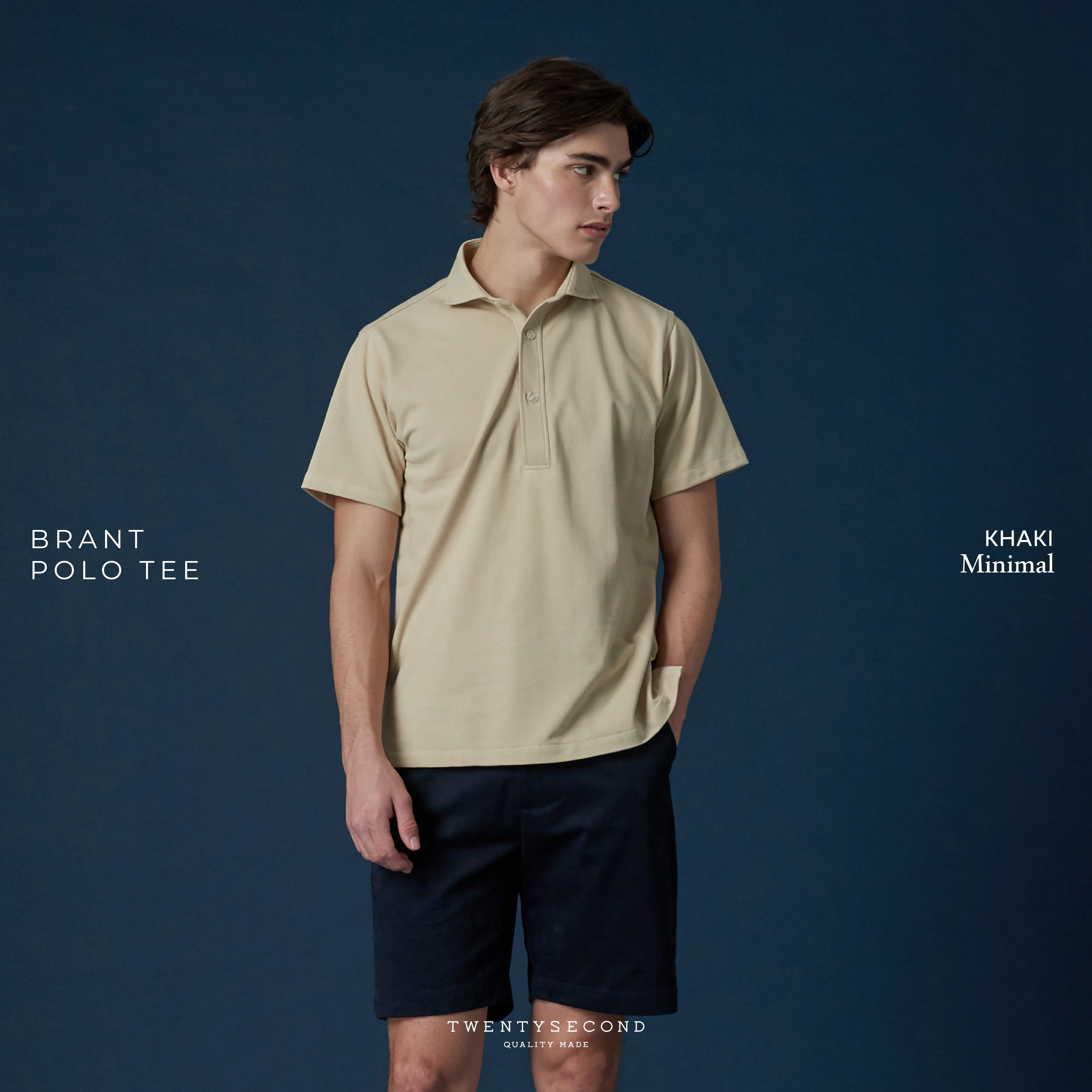 BRANT SHORT SLEEVE POLO TEE - KHAKI