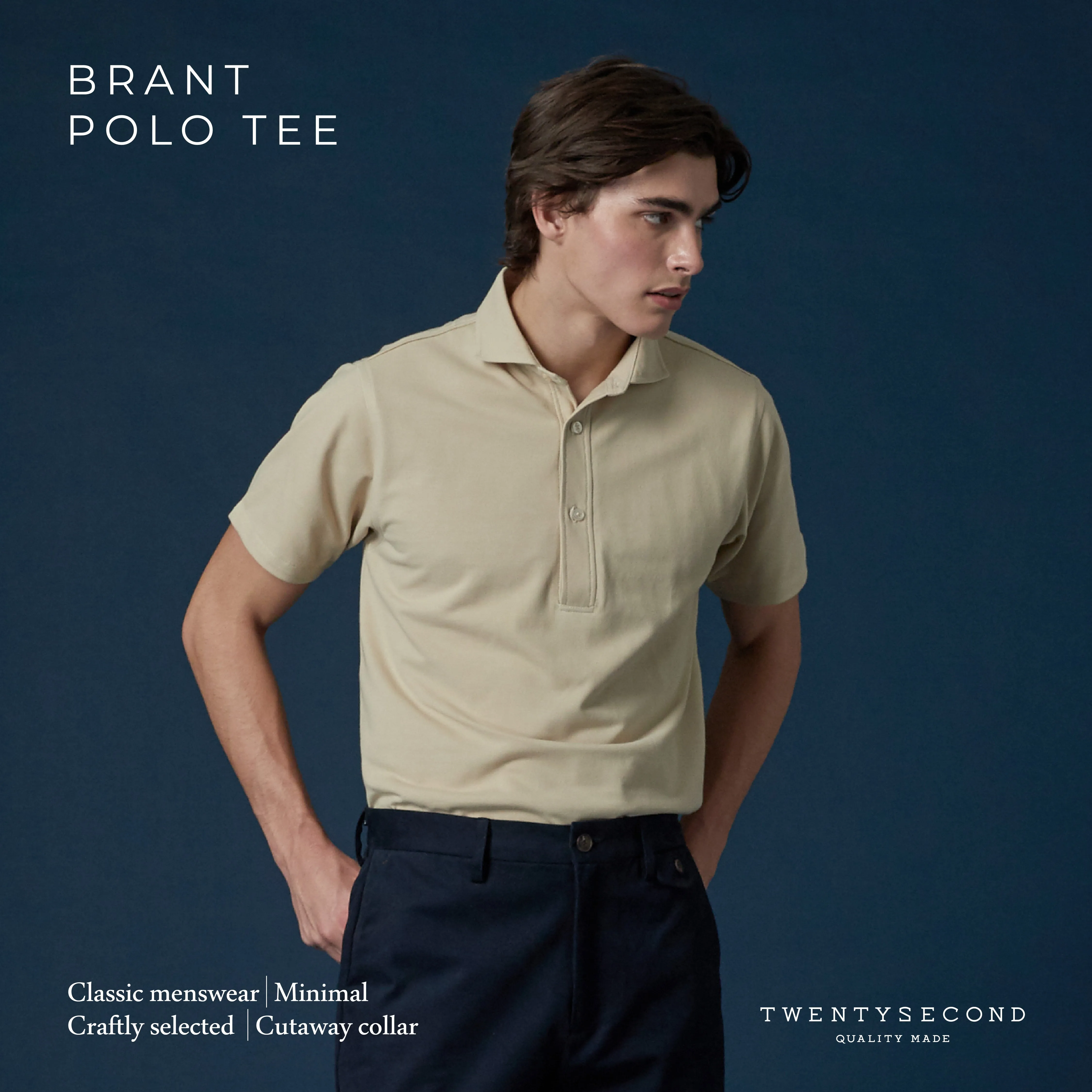 BRANT SHORT SLEEVE POLO TEE - KHAKI