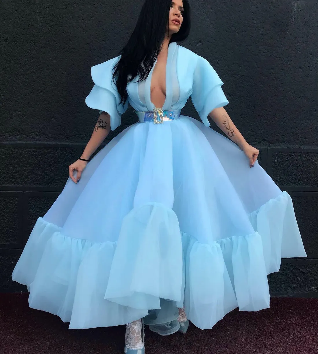 Caroline White Elegant  Evening Dress