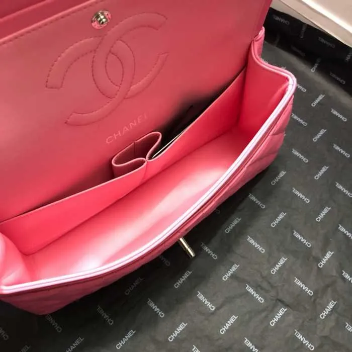 Chanel Classic Double Flap 25 Shoulder Bag Hot Pink