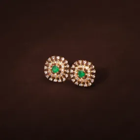 Charming Emerald Green and White CZ Studded Earring For Women