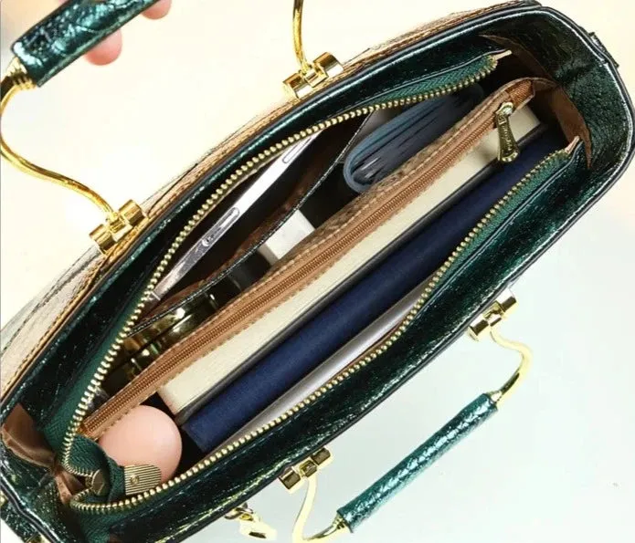 Color Block Geometric Messenger Shoulder Bag