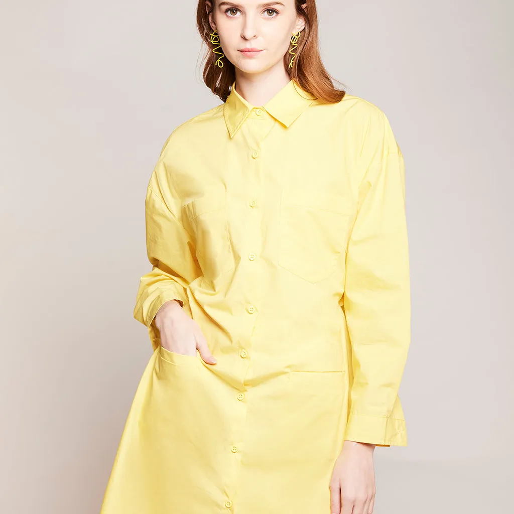 Elastic Back Shirt Dress