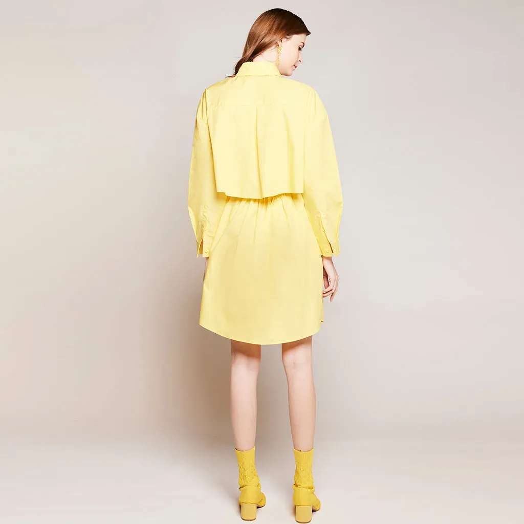 Elastic Back Shirt Dress