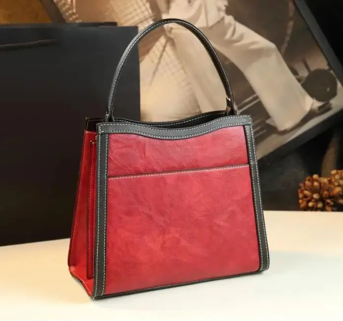 Embroidered Genuine Leather Sling Bag