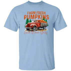 Farm Fresh Pumpkin Shirts Casual Autumn Thanksgiving Graphic Tees Halloween Tops