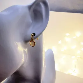 Gold Citrine Gemstone Stud Earrings