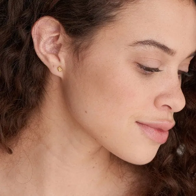 Gold Knot Stud Earrings E029-01G