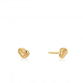 Gold Knot Stud Earrings E029-01G