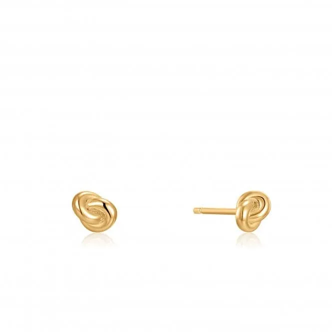 Gold Knot Stud Earrings E029-01G