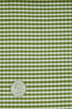 Green Moss Gingham Shantung 626 Fabric