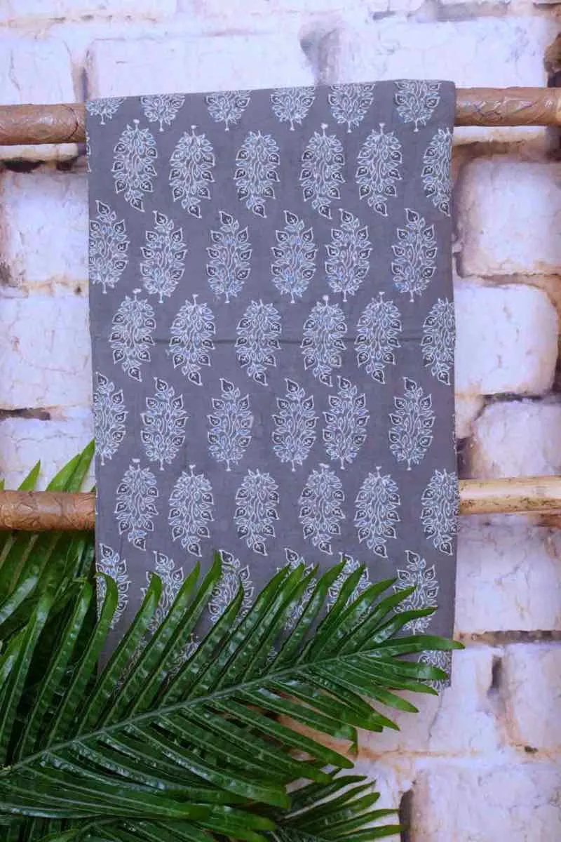 Grey Special Ajrakh Shibori Cotton Suit