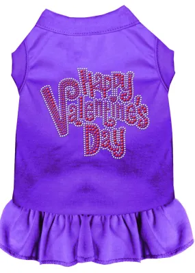Happy Valentines Day Rhinestone Dress Purple Sm (10)