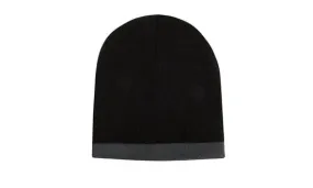 Headwear Acrylic Two Tone Roll Down Beanie X12 - 4188