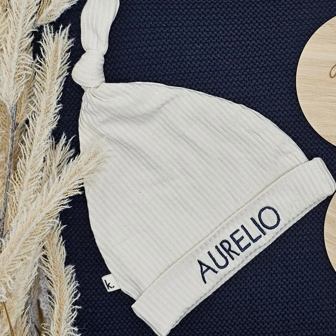 Ivory Personalised Newborn Beanie