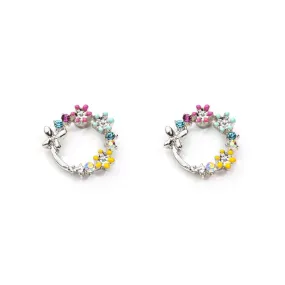 Lila Jewellery 10mm Rhodium Circle Stud Earrings