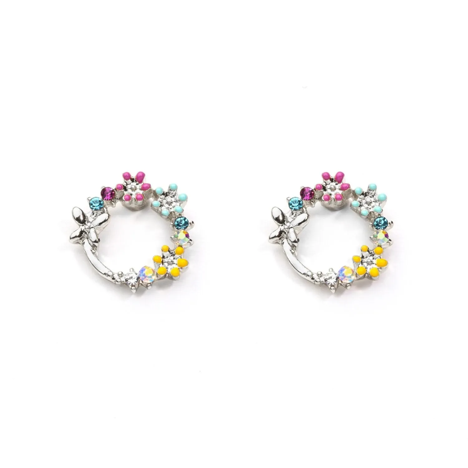 Lila Jewellery 10mm Rhodium Circle Stud Earrings