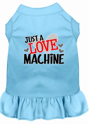 Love Machine Screen Print Dog Dress Baby Blue 4x
