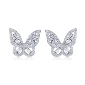 Mariposa Butterfly Silver Stud Earrings | 2ct