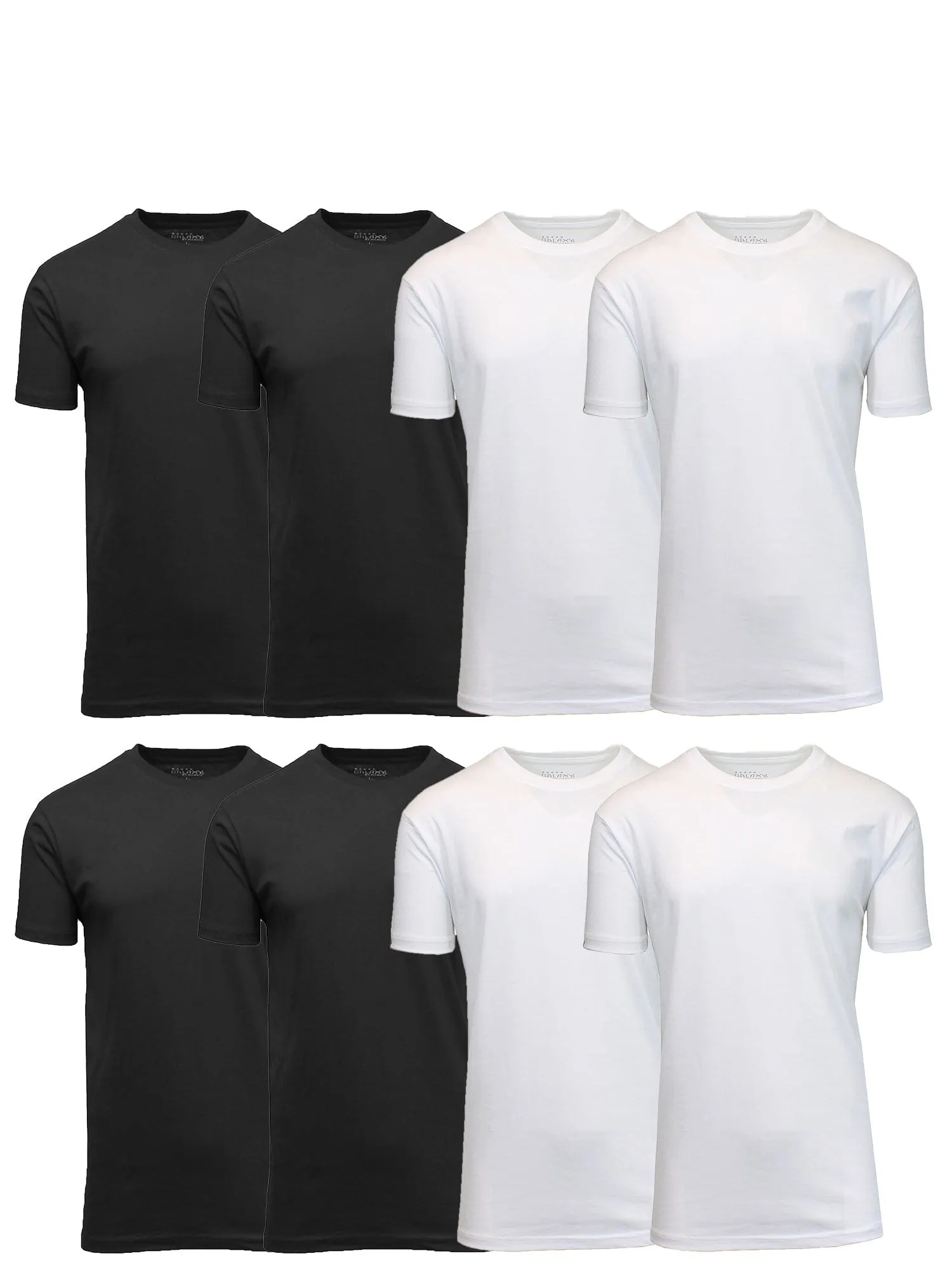 Men's Short Sleeve Crew Neck  Cotton Blend Classic Tee (S-3XL) 8 Pack