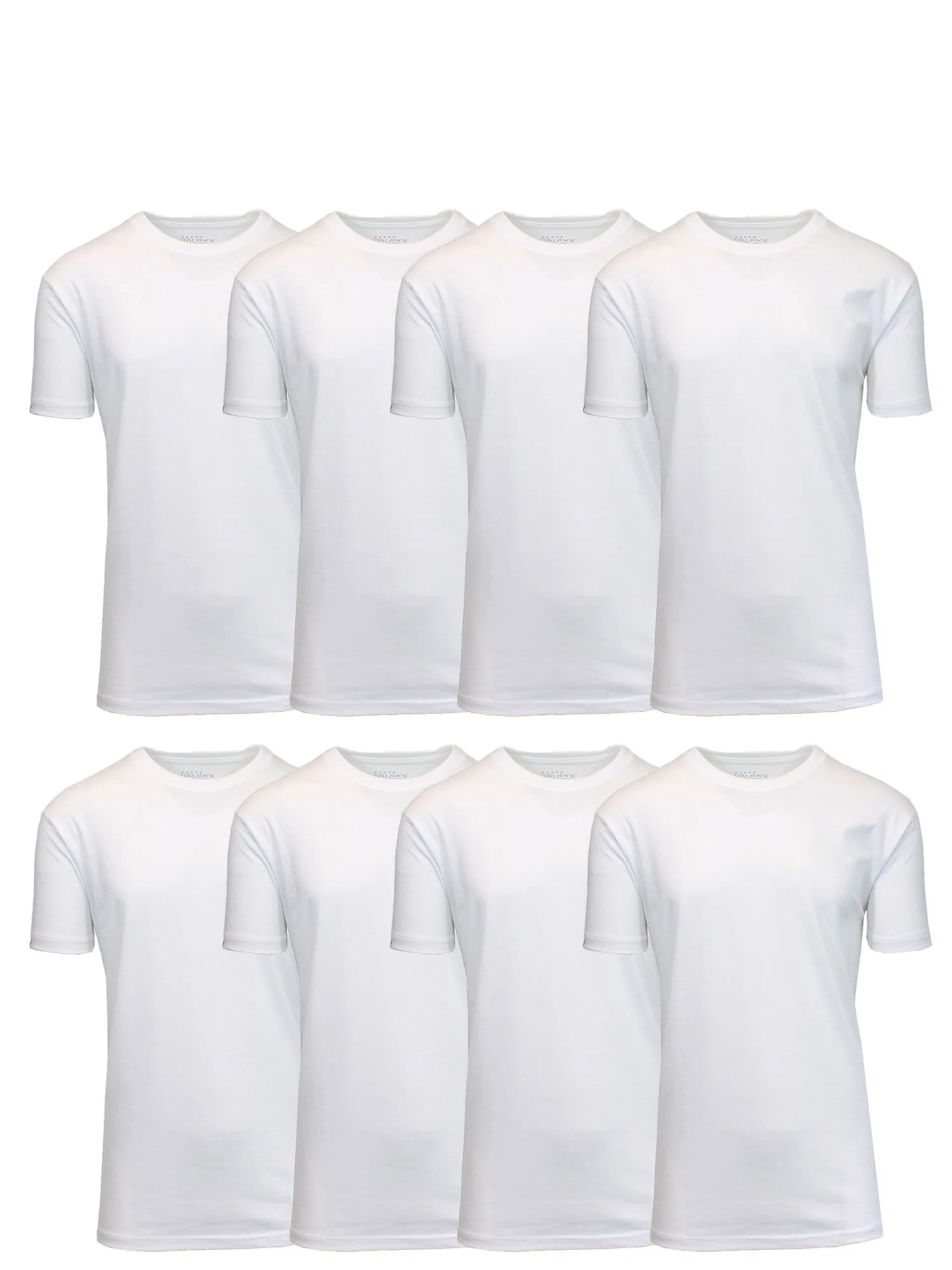 Men's Short Sleeve Crew Neck  Cotton Blend Classic Tee (S-3XL) 8 Pack