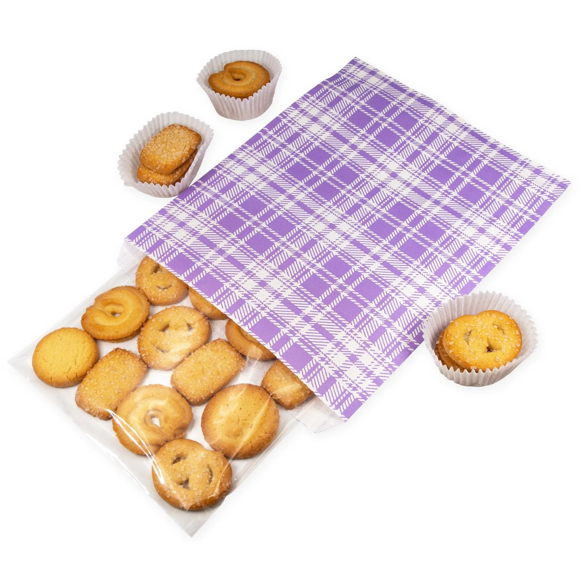 Mixed Plaid Pattern Flat Paper Gift Bags for Retail, Packaging, Party Favors, Merchandise, Crafts, Holidays, Weddings, and more.