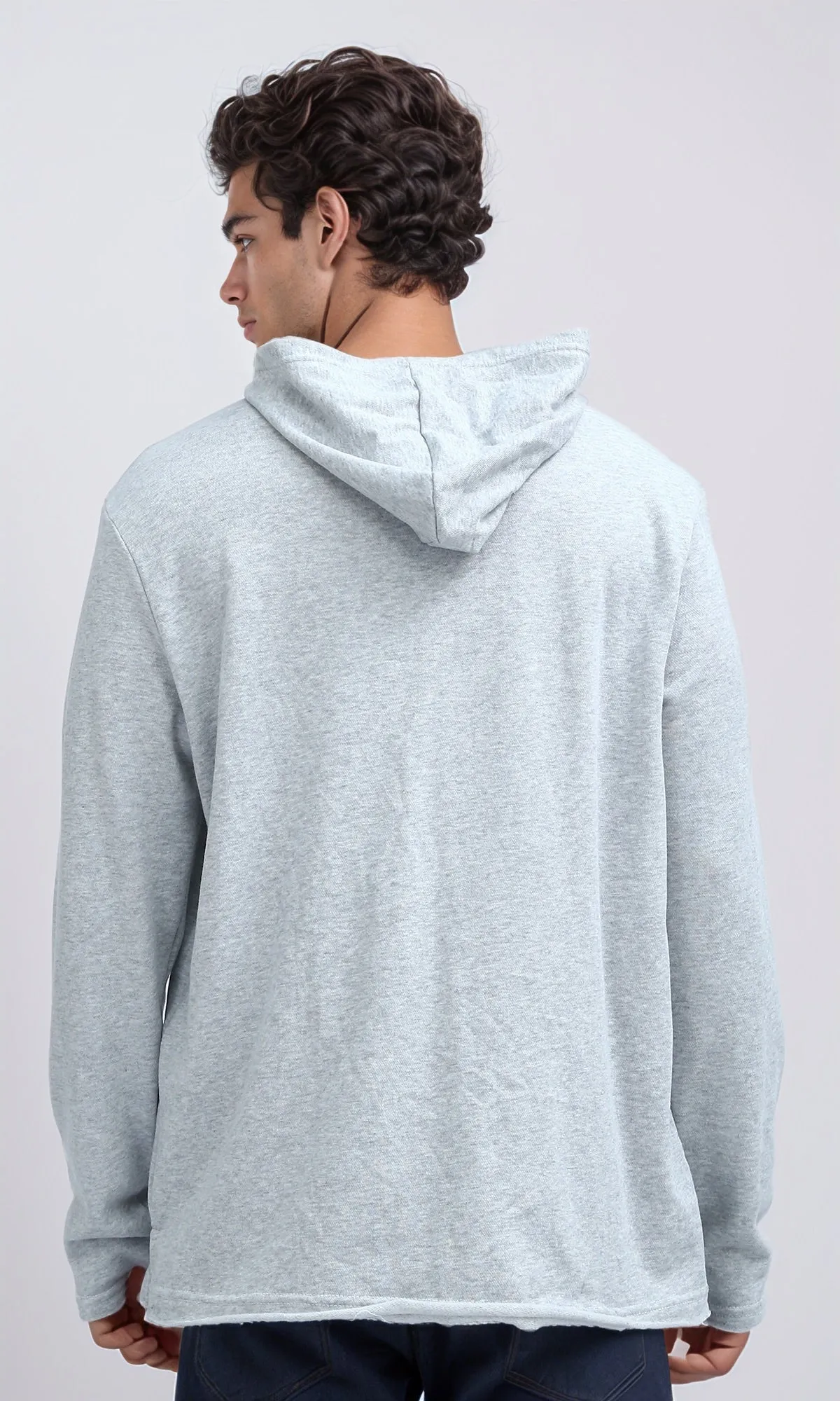 O200022 - Printed ''Ravin'' Heather Grey Casual Hoodie