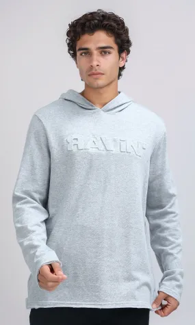 O200022 - Printed ''Ravin'' Heather Grey Casual Hoodie