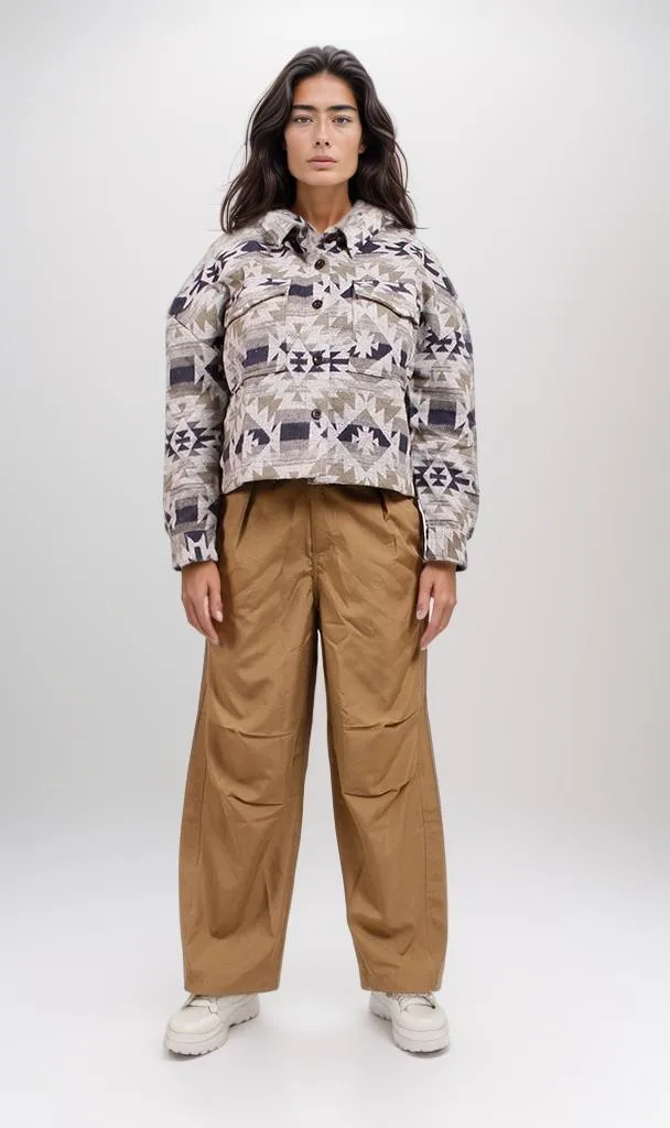 o200915-PATCHED AZTEC-PRINT JACKET - MULTICOLOR