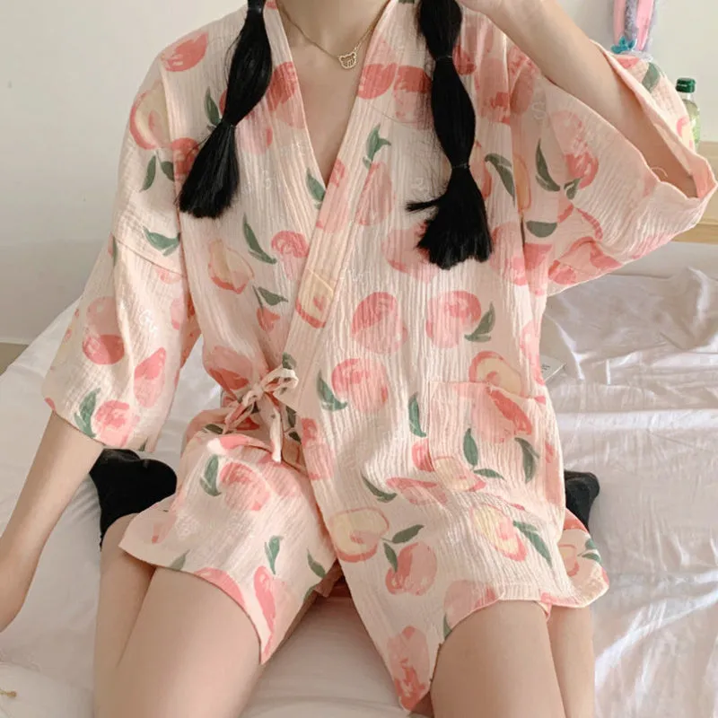Pajama Sets Women Sweet Casual Simple Design Stylish Japanese Style