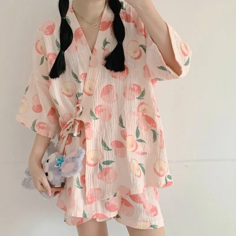 Pajama Sets Women Sweet Casual Simple Design Stylish Japanese Style