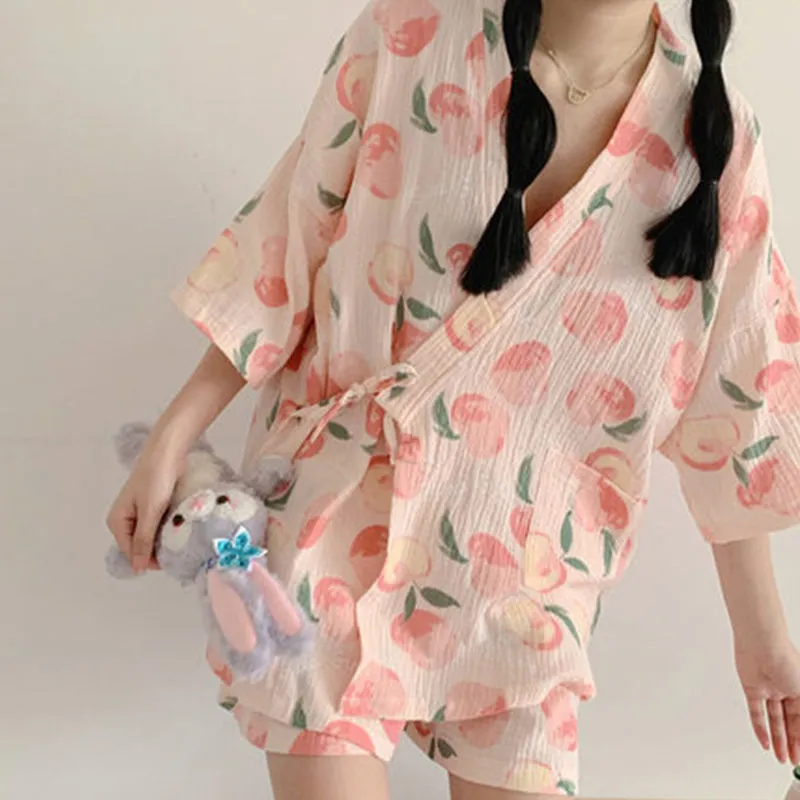 Pajama Sets Women Sweet Casual Simple Design Stylish Japanese Style