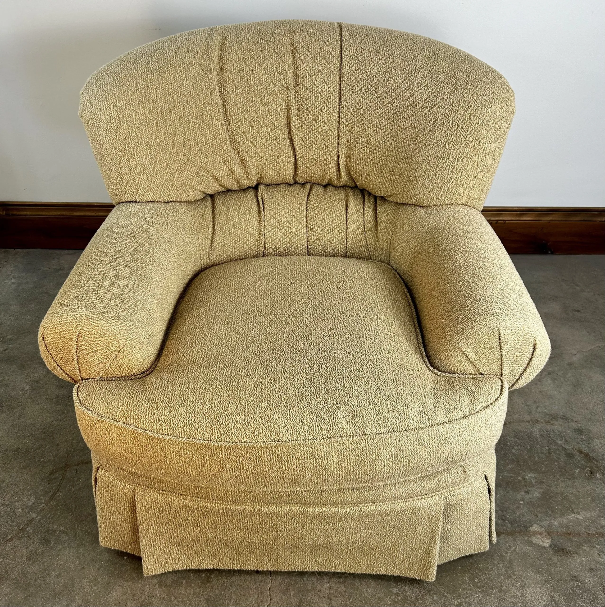 Pearson Lounge Chair, Custom, Cream Beige Upholstery, One Ottoman Available*