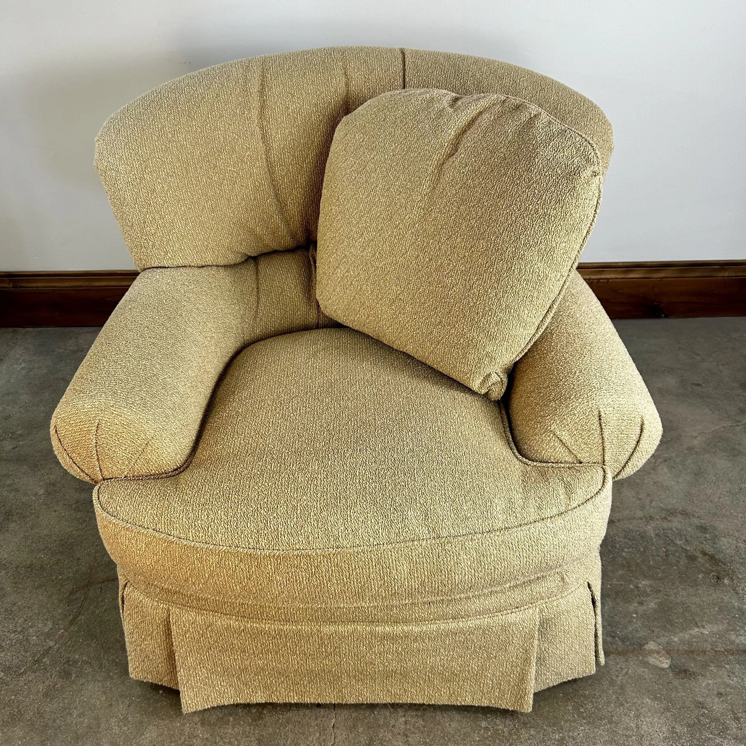 Pearson Lounge Chair, Custom, Cream Beige Upholstery, One Ottoman Available*