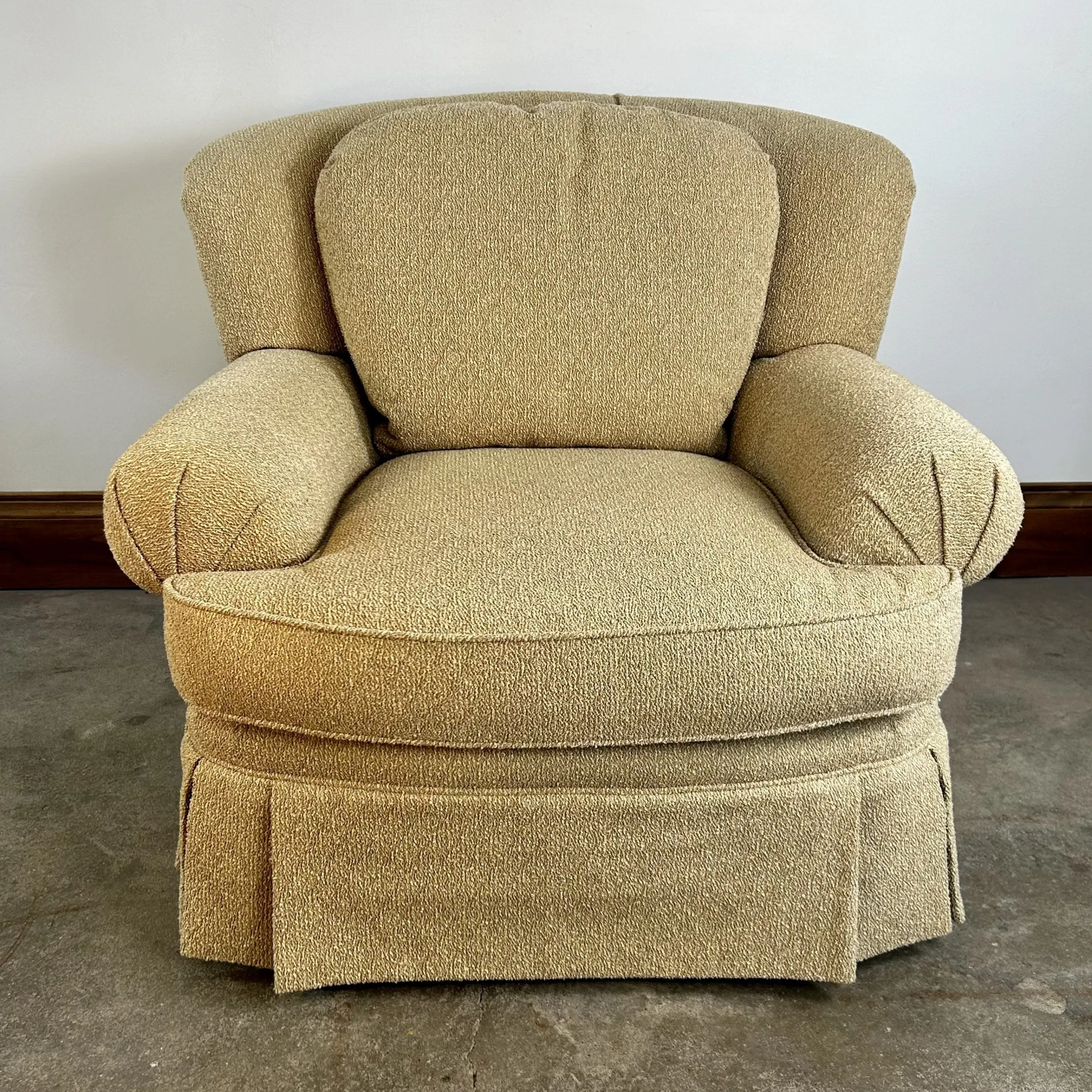 Pearson Lounge Chair, Custom, Cream Beige Upholstery, One Ottoman Available*