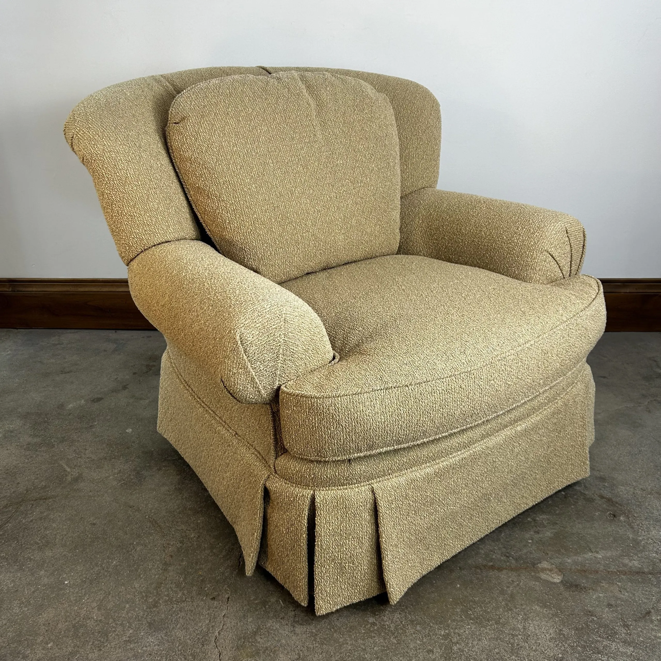 Pearson Lounge Chair, Custom, Cream Beige Upholstery, One Ottoman Available*